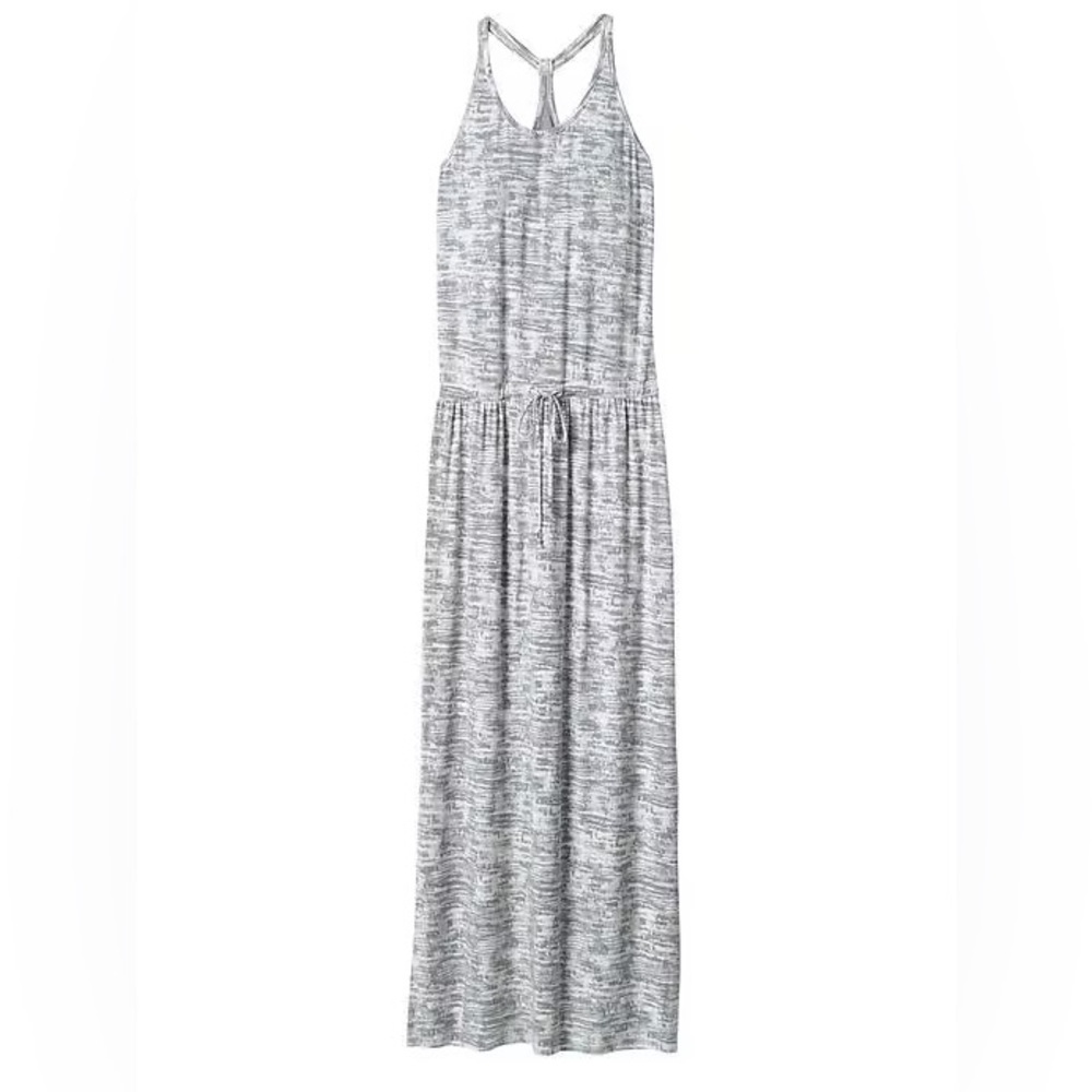 Athleta Grey Space Dye Racerback Maxi Dress Built-in Bra Medium
